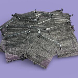 BLACK ORGANZA GIFT BAGS FOR YOUR SMALL ITEMS 4" X 5" - GET 25